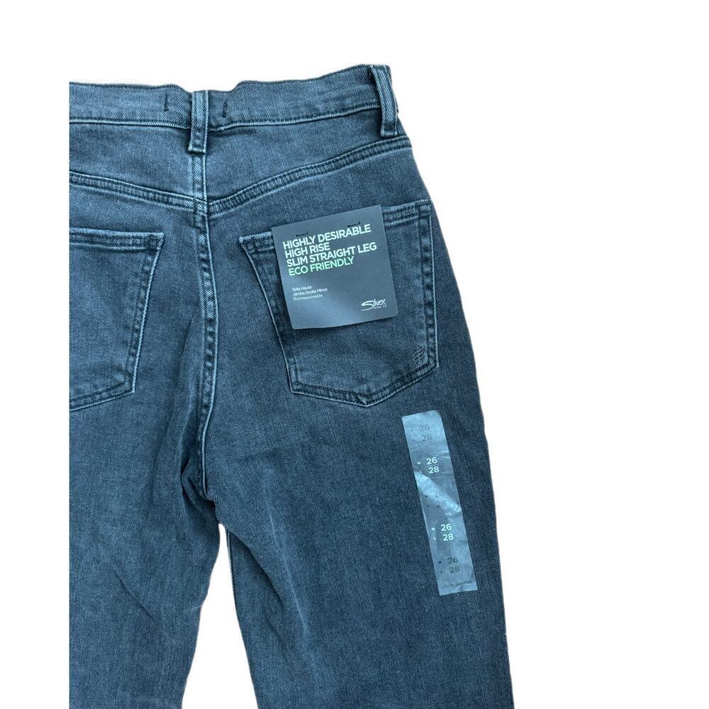 Silver Jeans Highly Desirable Slim Straight Black Denim Jeans NWT 26/28 - Picture 6 of 10